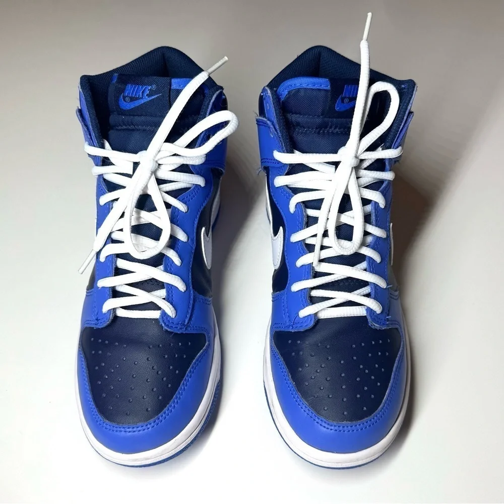 Nike Dunk Kids Obsidian Blue and White High-Top Sneakers Size- 6Y